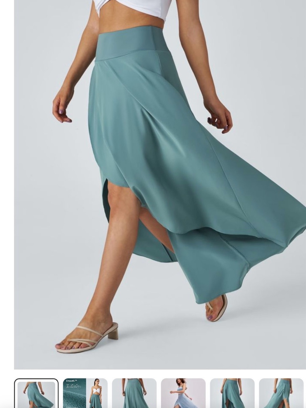 HALARA High-Waist Flowing Maxi Skirt in Teal